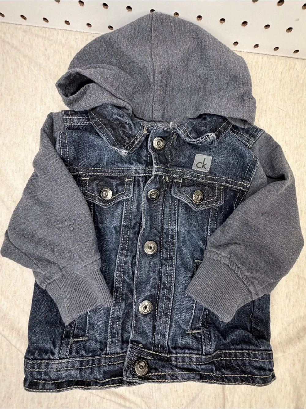Calvin Klein Jeans Baby Hooded Denim Jacket 6–9 Months